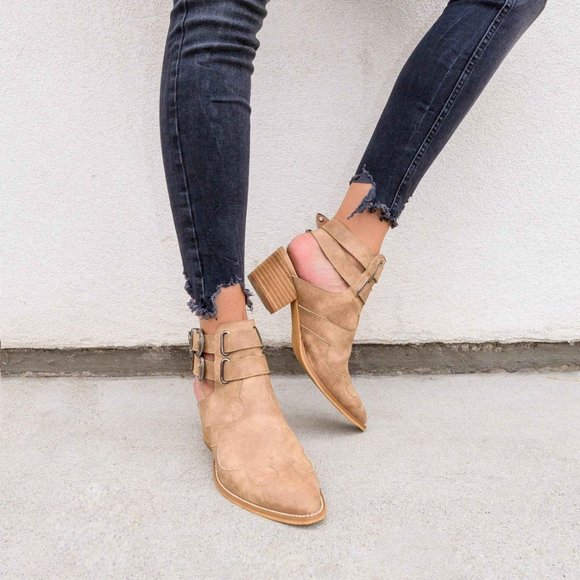 DONATED!! Distressed faux leather double ankle - Picture 3 of 5